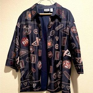 Chico Black Blazer with Geometric Designs